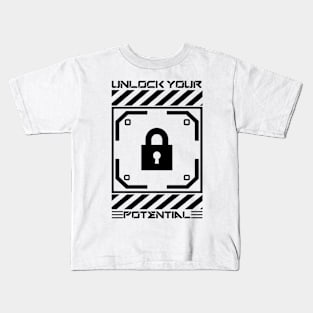 "Unlock Your Potential" Black Print Kids T-Shirt